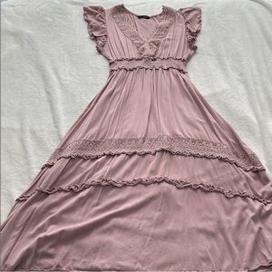 Elegant Women's Mauve Maxi Dress